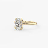 Oval Multi Stones Lab Grown Diamond Engagement Ring