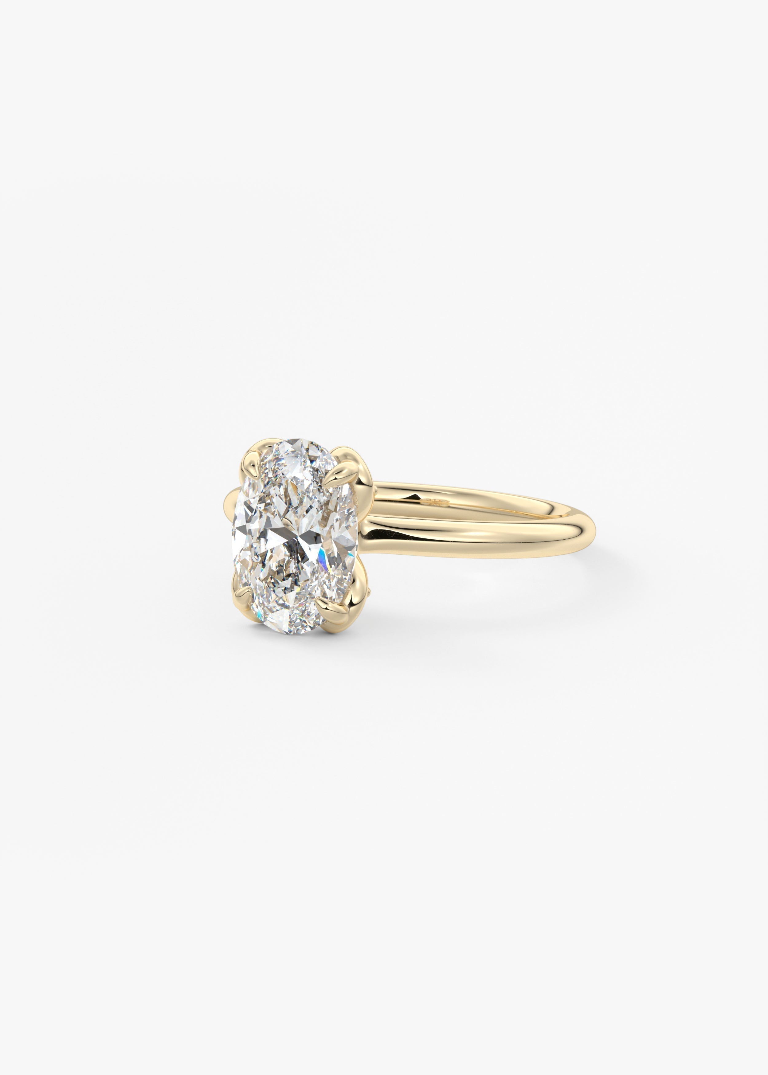 Oval Multi Stones Lab Grown Diamond Engagement Ring