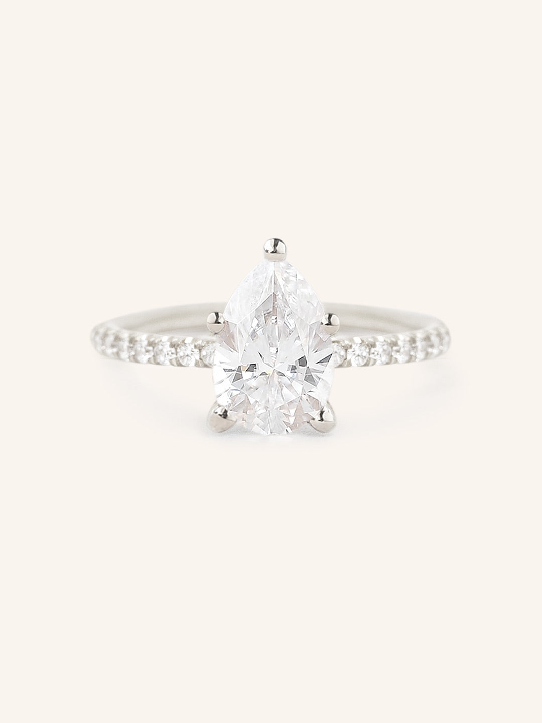 Stunning 1.5 CT Pear Moissanite Engagement Ring with Pave Design 4