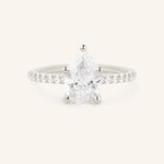 Stunning 1.5 CT Pear Moissanite Engagement Ring with Pave Design 4