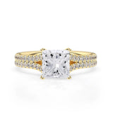 Stunning 2.0 CT Princess Moissanite Engagement Ring with Split Shank Design 1