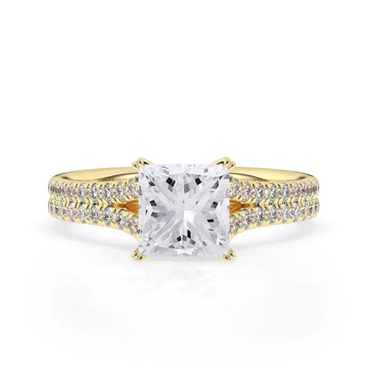 Stunning 2.0 CT Princess Moissanite Engagement Ring with Split Shank Design 1