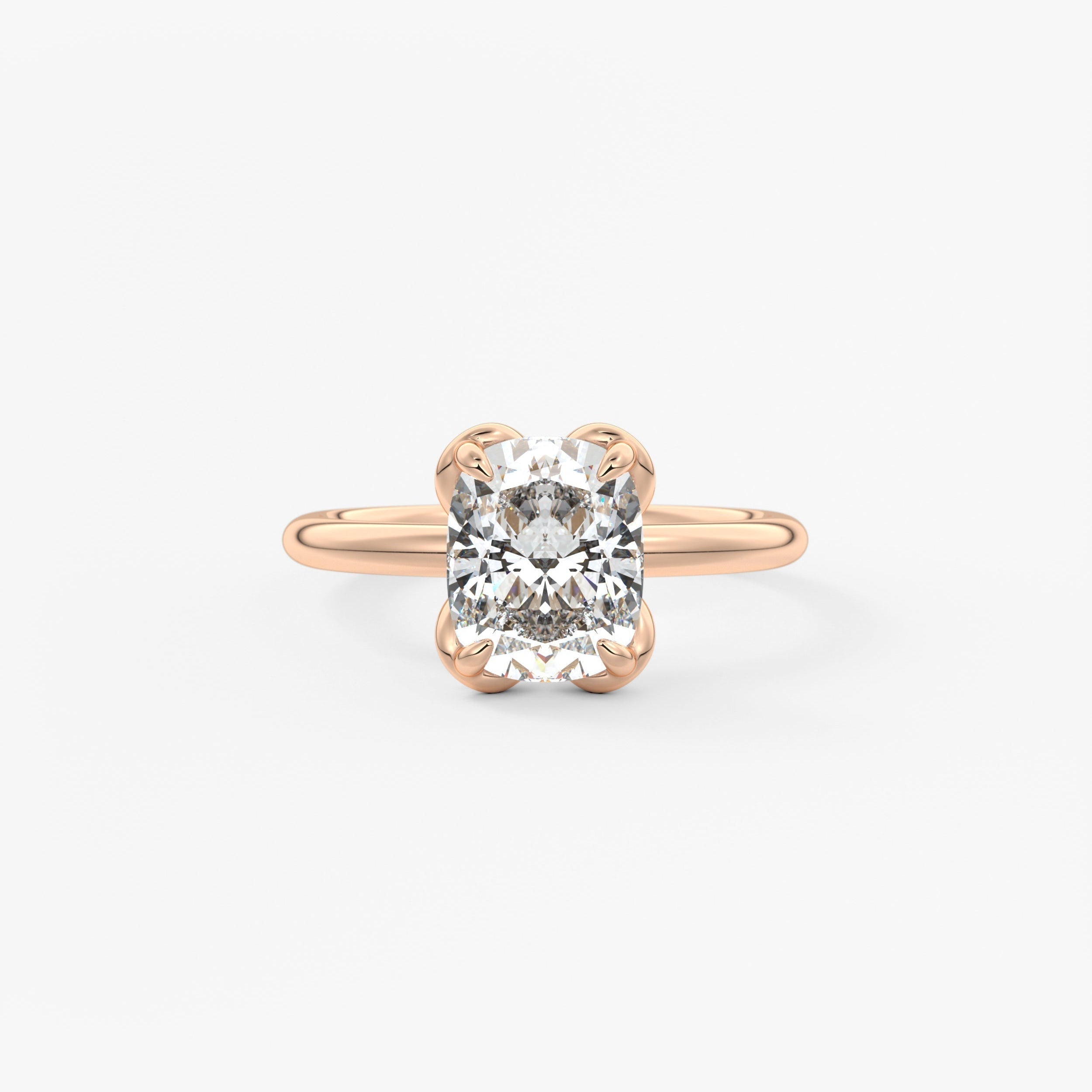 Elongated Cushion Multi Stones Lab Grown Diamond Engagement Ring