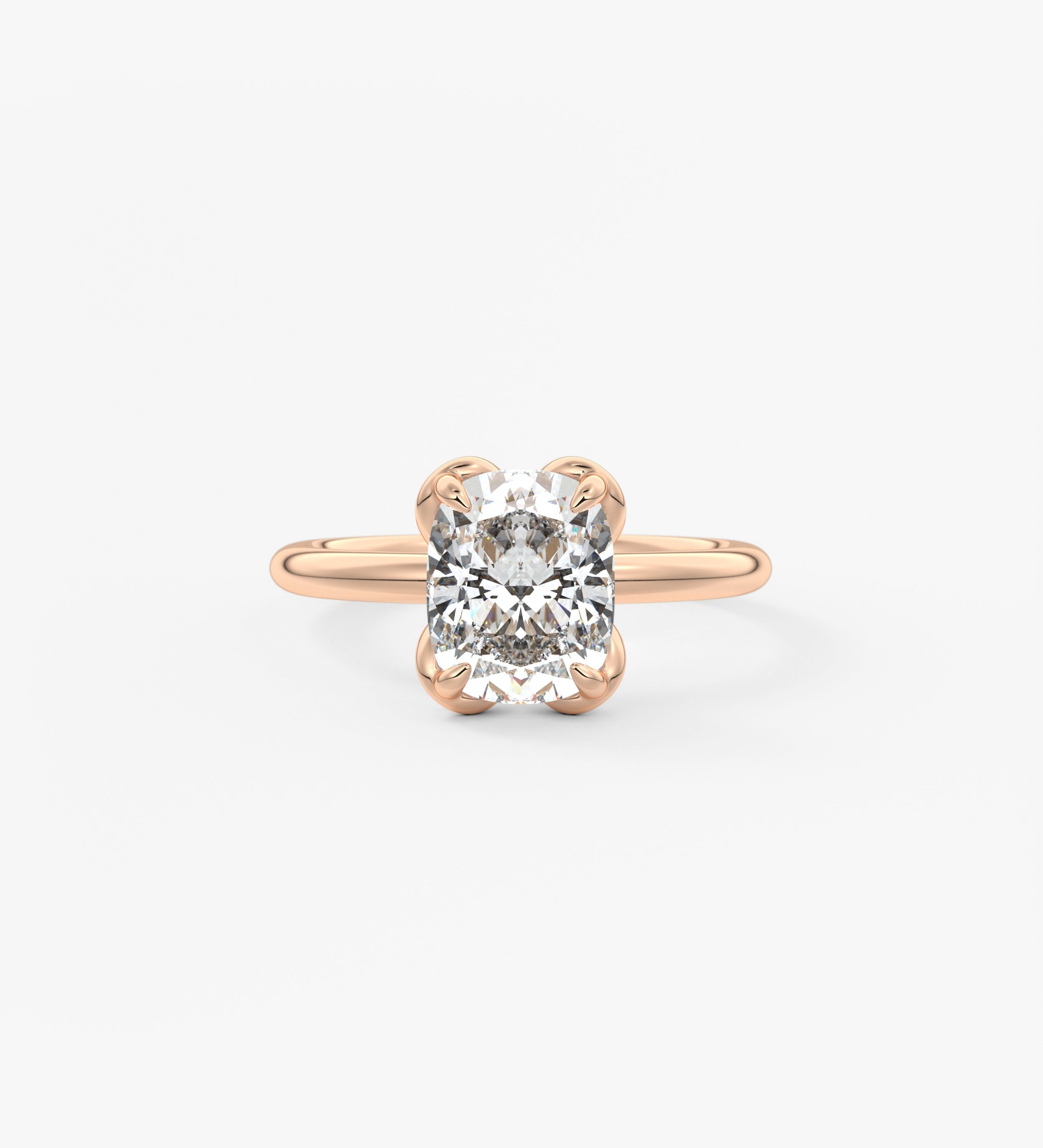 Elongated Cushion Multi Stones Lab Grown Diamond Engagement Ring