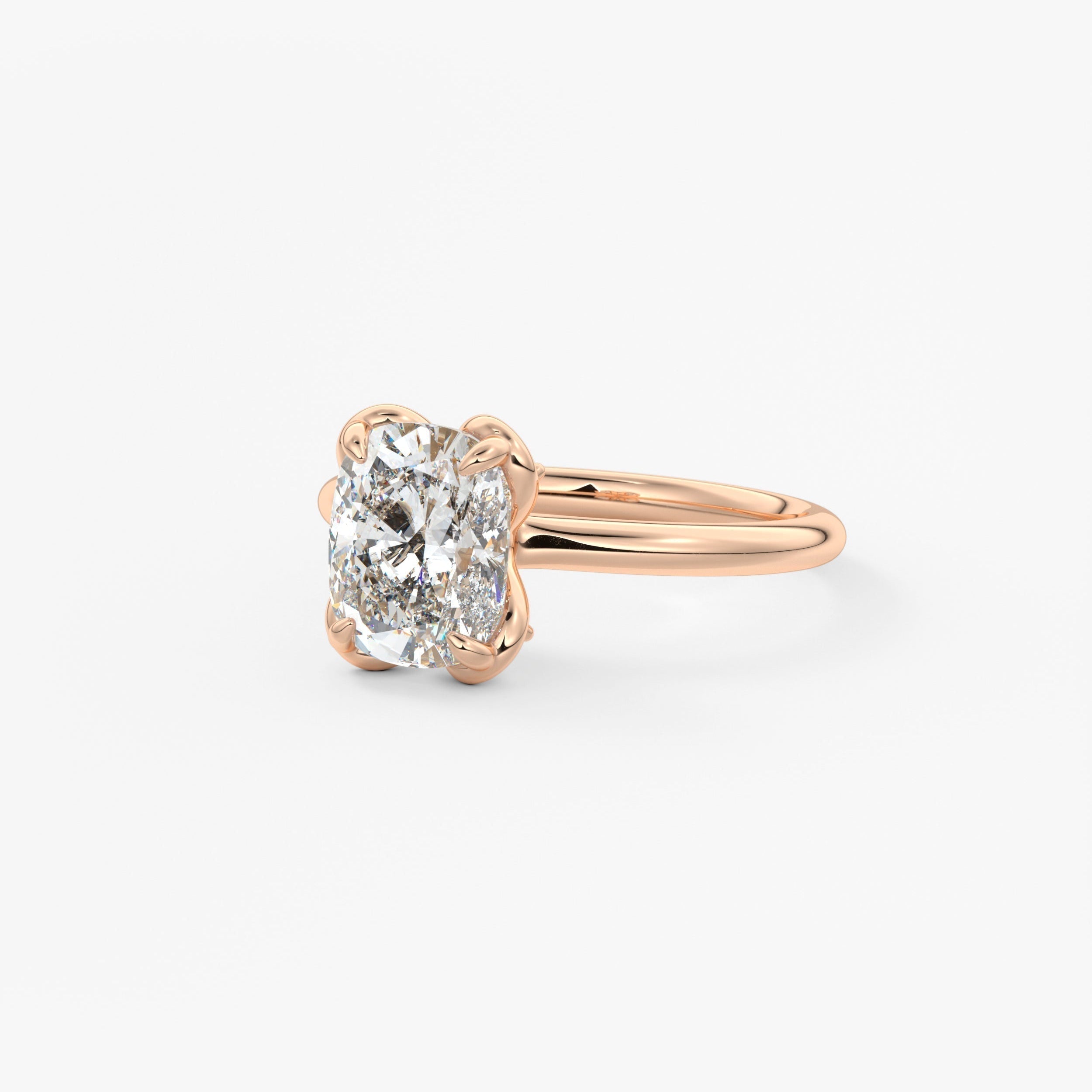Elongated Cushion Multi Stones Lab Grown Diamond Engagement Ring