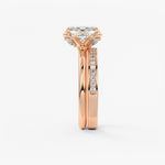 Elongated Cushion Multi Stones Lab Grown Diamond Engagement Ring