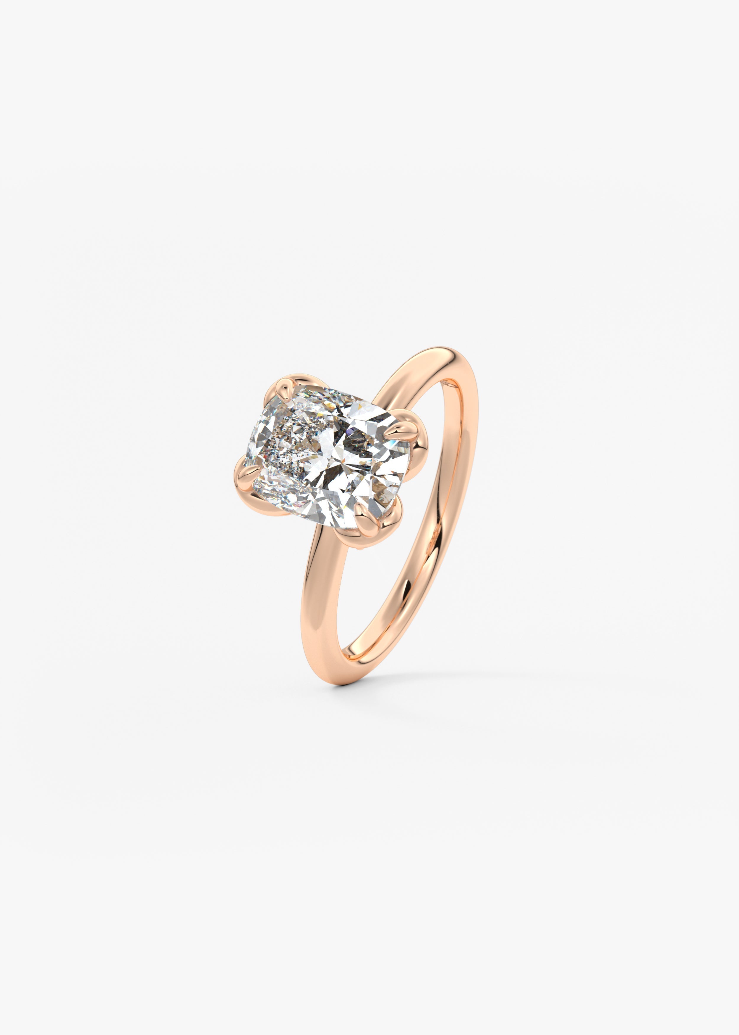 Elongated Cushion Multi Stones Lab Grown Diamond Engagement Ring