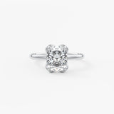 Elongated Cushion Multi Stones Lab Grown Diamond Engagement Ring