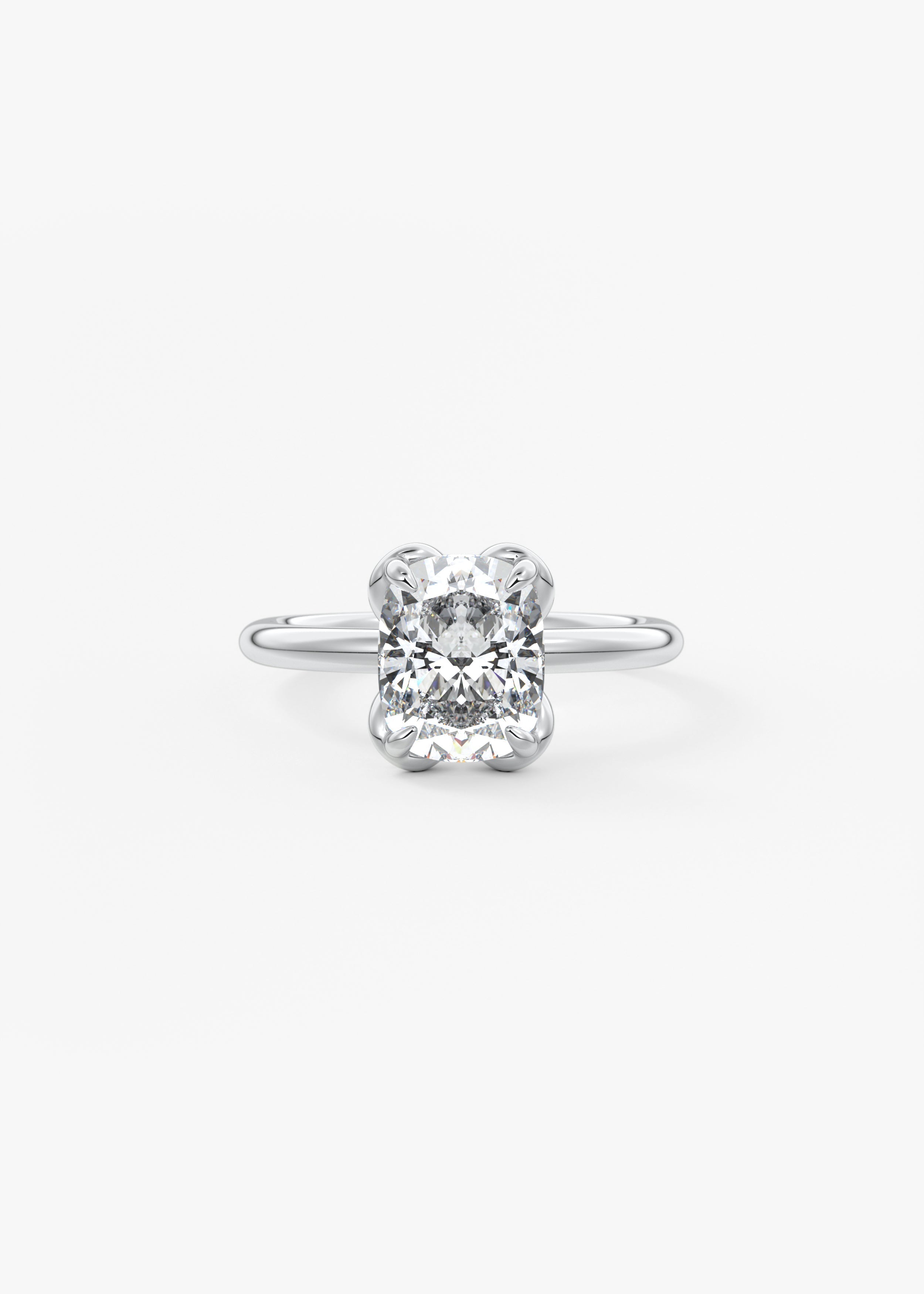 Elongated Cushion Multi Stones Lab Grown Diamond Engagement Ring