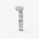 Elongated Cushion Multi Stones Lab Grown Diamond Engagement Ring