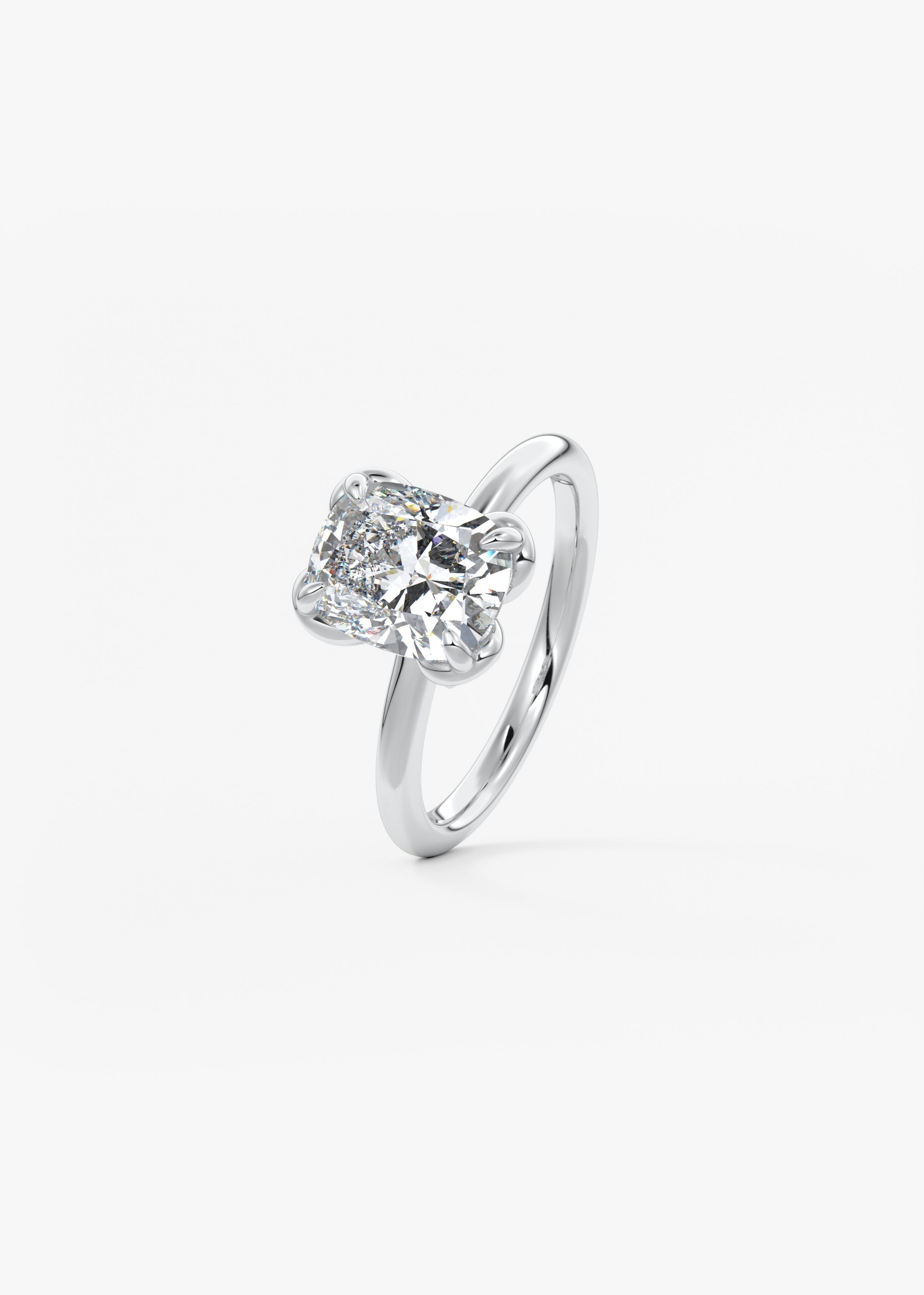 Elongated Cushion Multi Stones Lab Grown Diamond Engagement Ring