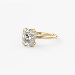 Elongated Cushion Multi Stones Lab Grown Diamond Engagement Ring