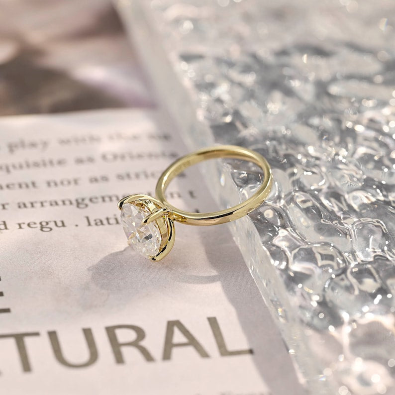 Stunning 3.0 CT Oval Moissanite Engagement Ring with Solitaire Design 5
