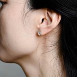 0.70 TCW Round Cut Moissanite Stud Earrings in Gold 4