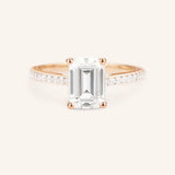 Stunning 1 CT Emerald Moissanite Engagement Ring with Pave Design 4