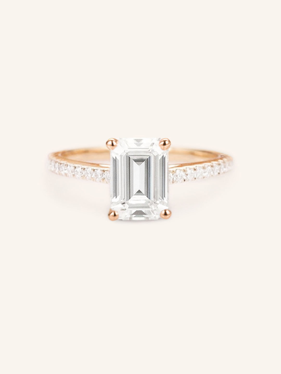 Stunning 1 CT Emerald Moissanite Engagement Ring with Pave Design 4