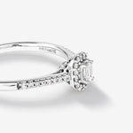 Stunning 0.2 CT Emerald Moissanite Engagement Ring with Pave & Halo Design 3