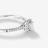 Stunning 0.2 CT Emerald Moissanite Engagement Ring with Pave & Halo Design 3