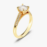Stunning 1.0 CT Round Moissanite Engagement Ring with Knife Edge Design 2
