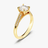 Stunning 1.0 CT Round Moissanite Engagement Ring with Knife Edge Design 2