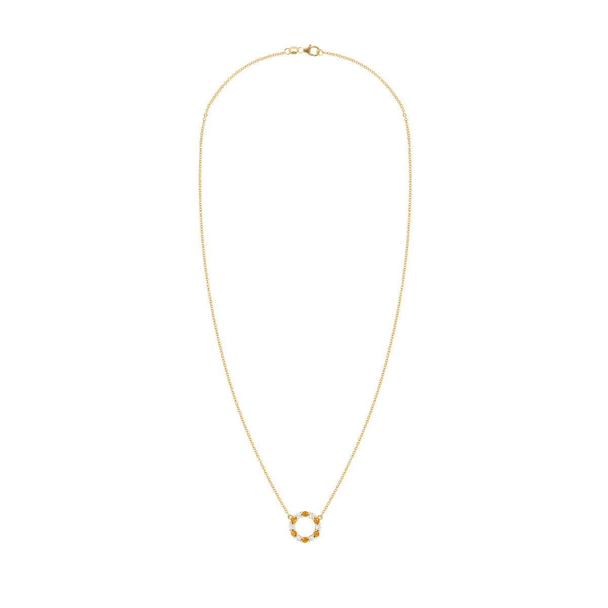 1.44 TCW Round Citrine Lab Made Diamond- November Birthstone Necklace 5