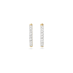 1.0 TCW Round Cut Moissanite Pave Huggie Earrings in Gold 2