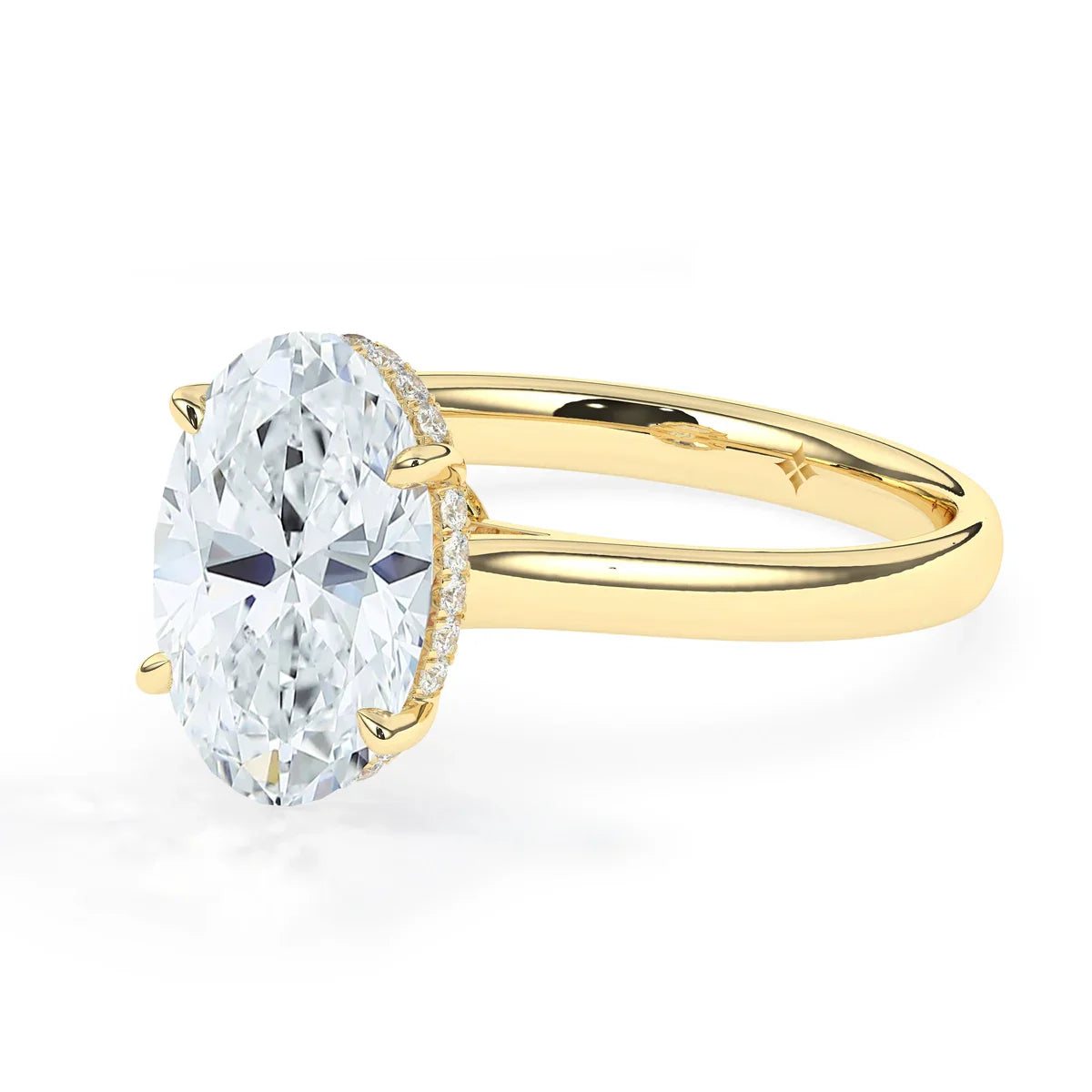 Stunning 3.0 CT Oval Moissanite Engagement Ring with Double Hidden Halo Design 2