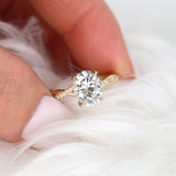 Stunning 2 CT Oval Moissanite Engagement Ring with Twisted Pave Design 7