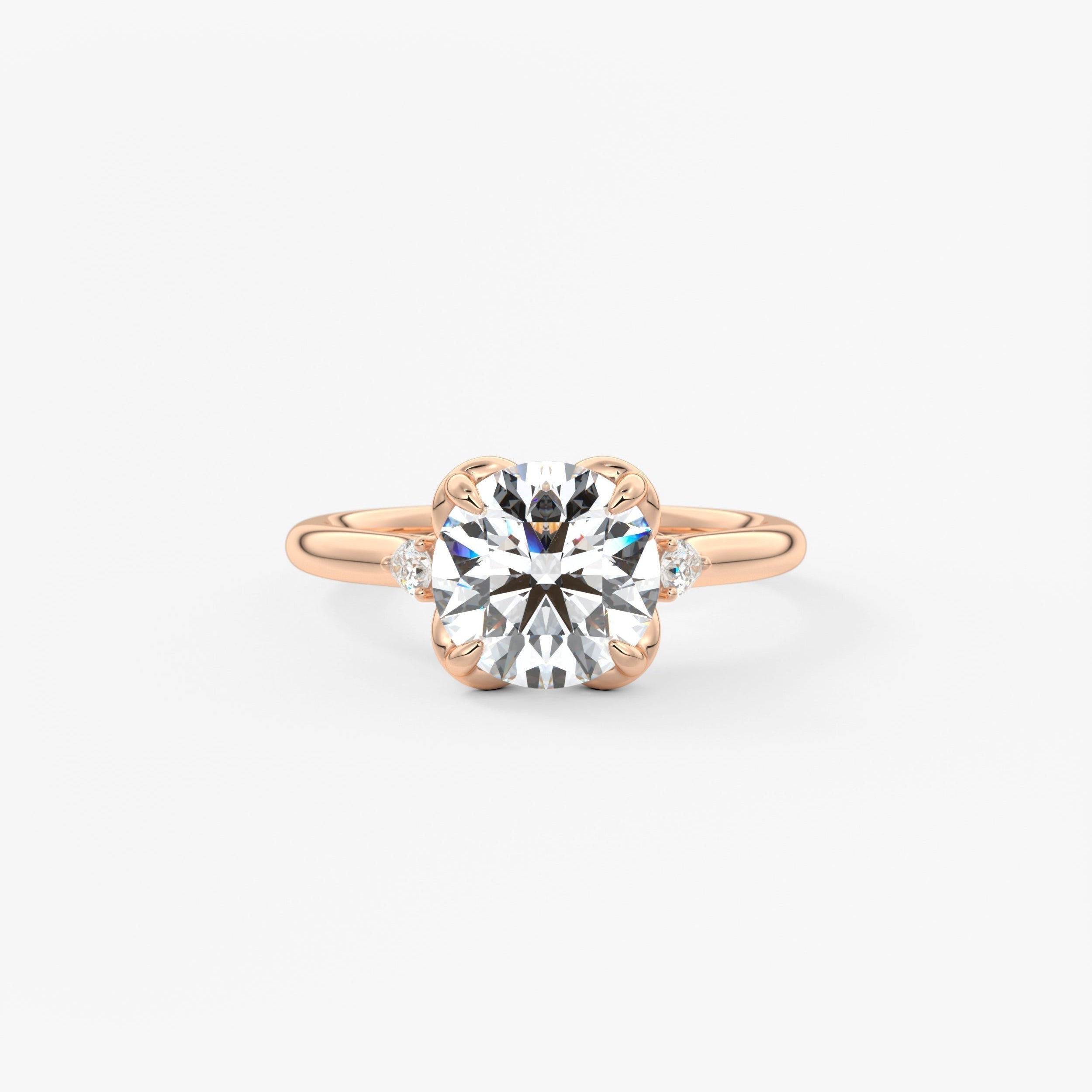 Round Cluster Lab Grown Diamond Engagement Ring