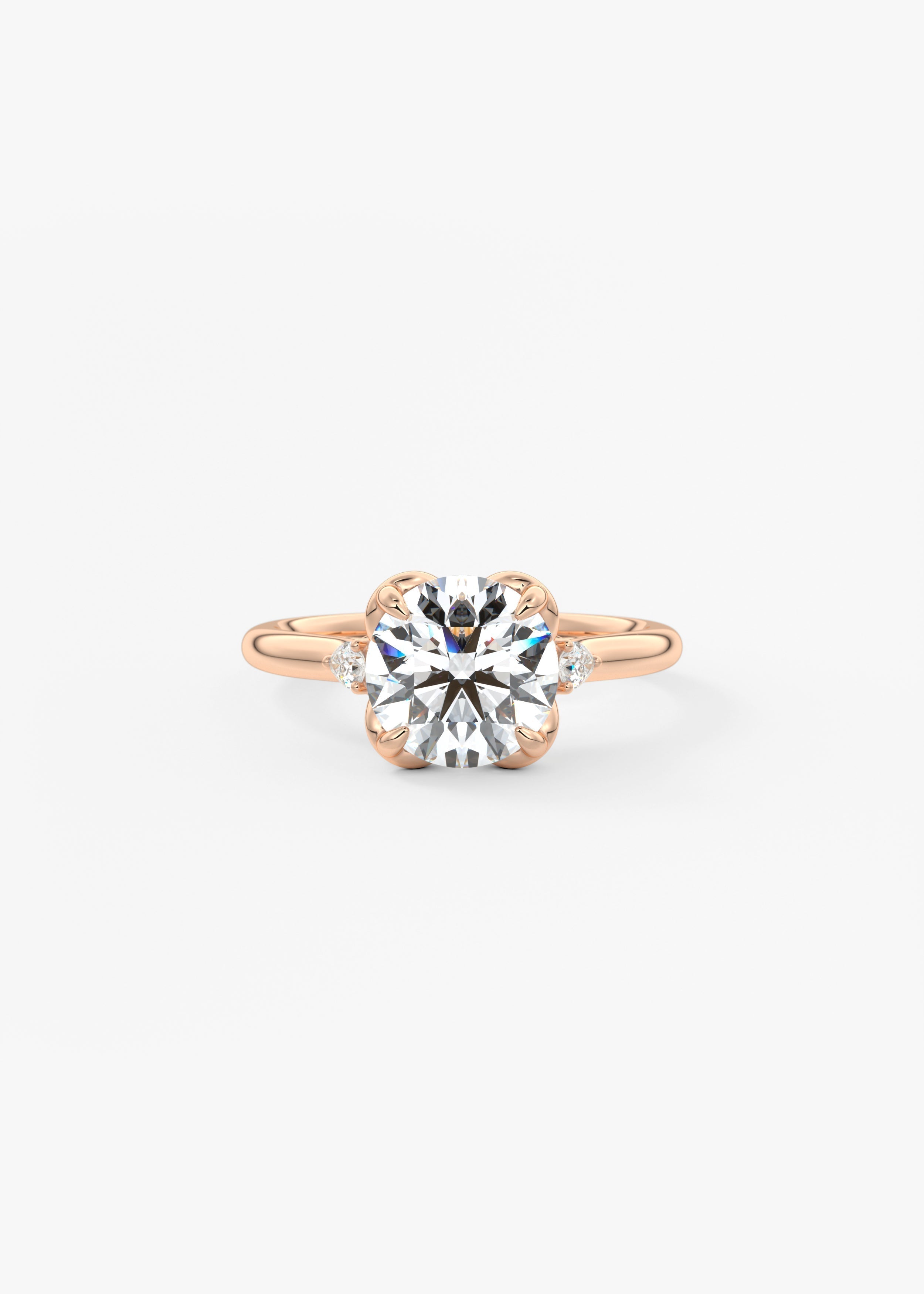 Round Cluster Lab Grown Diamond Engagement Ring