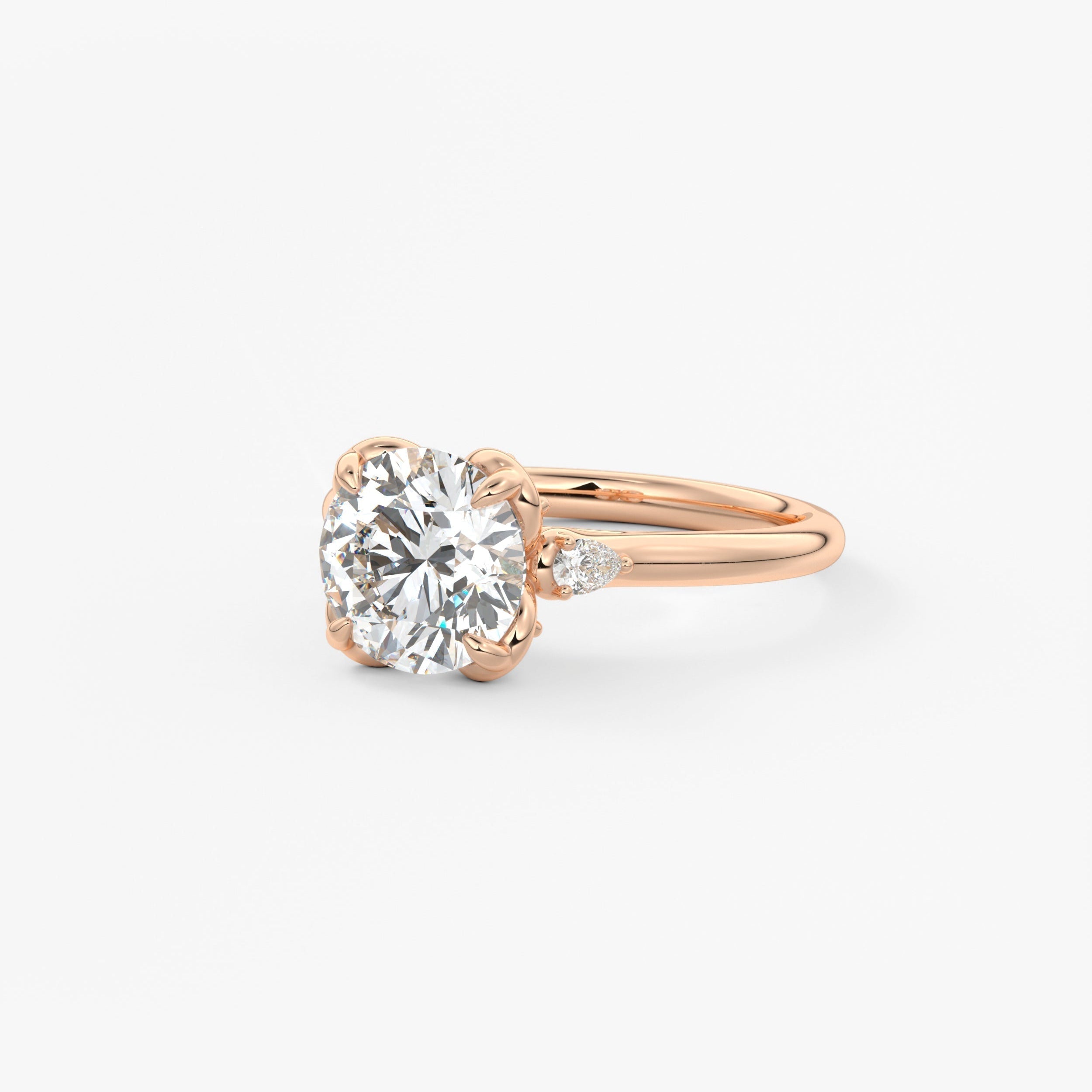 Round Cluster Lab Grown Diamond Engagement Ring