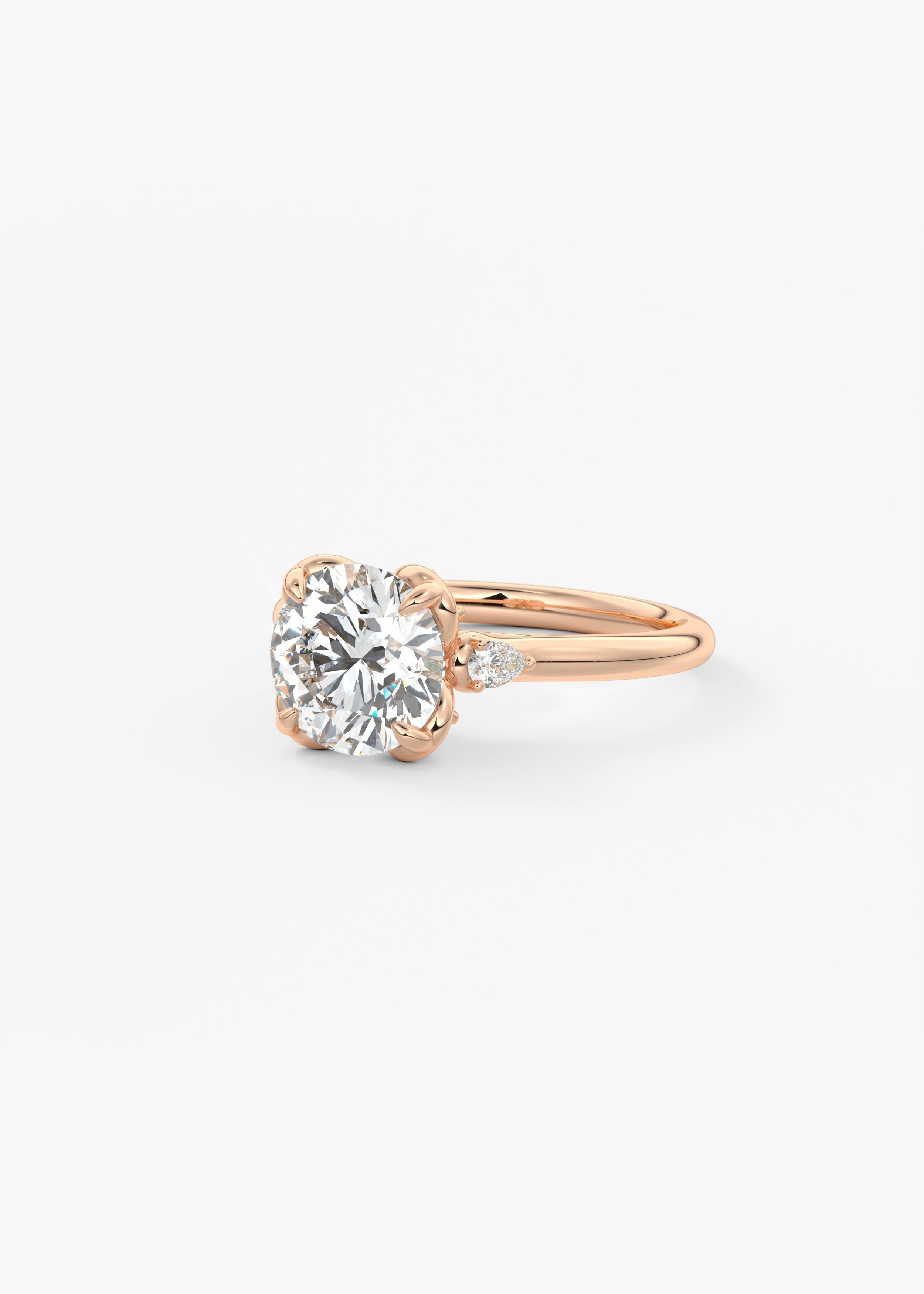 Round Cluster Lab Grown Diamond Engagement Ring