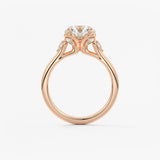 Round Cluster Lab Grown Diamond Engagement Ring