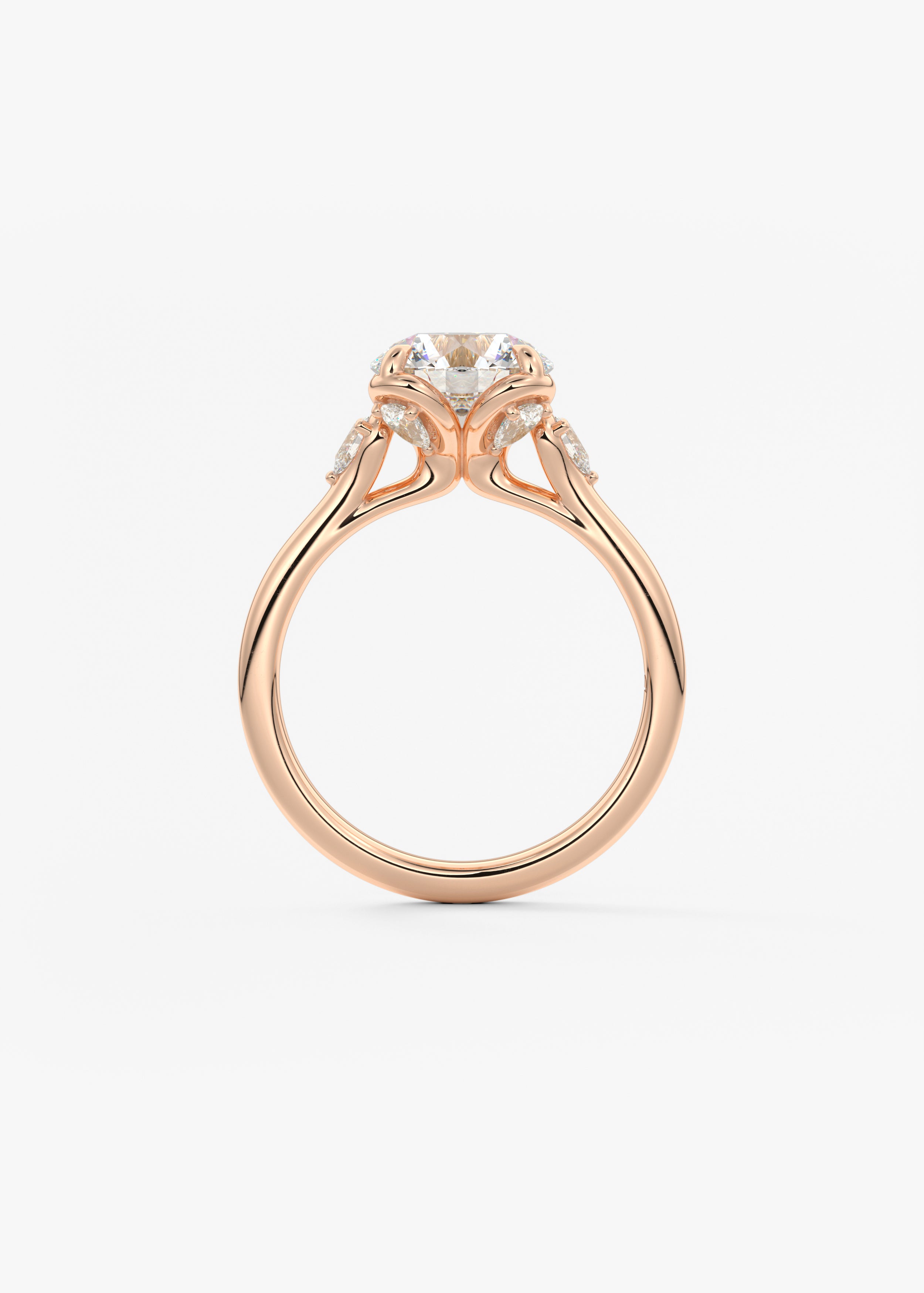 Round Cluster Lab Grown Diamond Engagement Ring