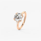 Round Cluster Lab Grown Diamond Engagement Ring