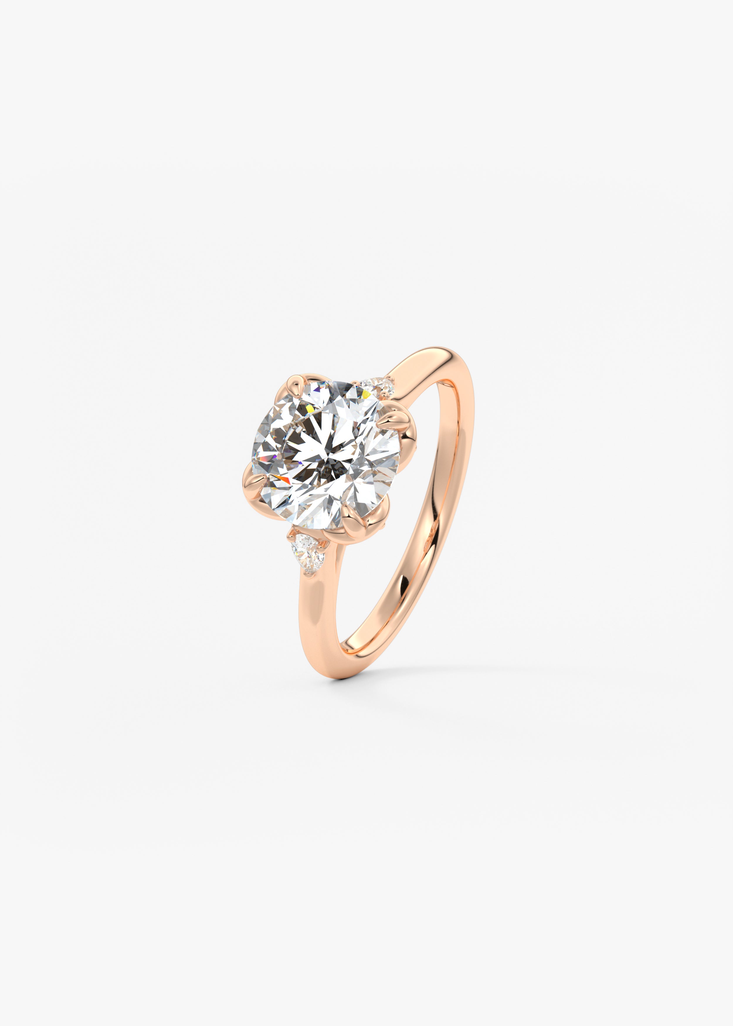 Round Cluster Lab Grown Diamond Engagement Ring