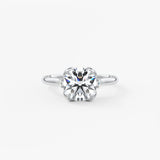 Round Cluster Lab Grown Diamond Engagement Ring