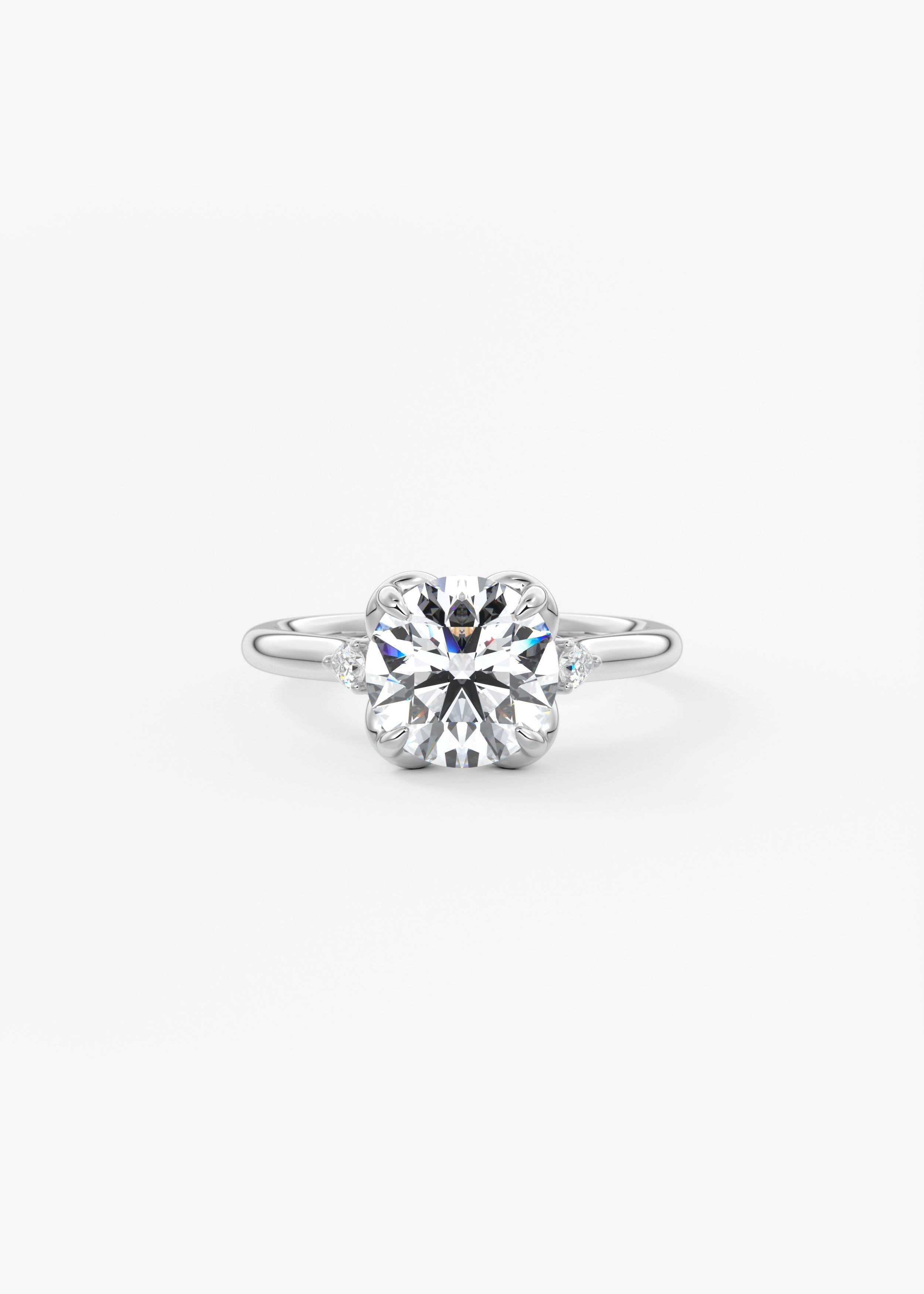Round Cluster Lab Grown Diamond Engagement Ring