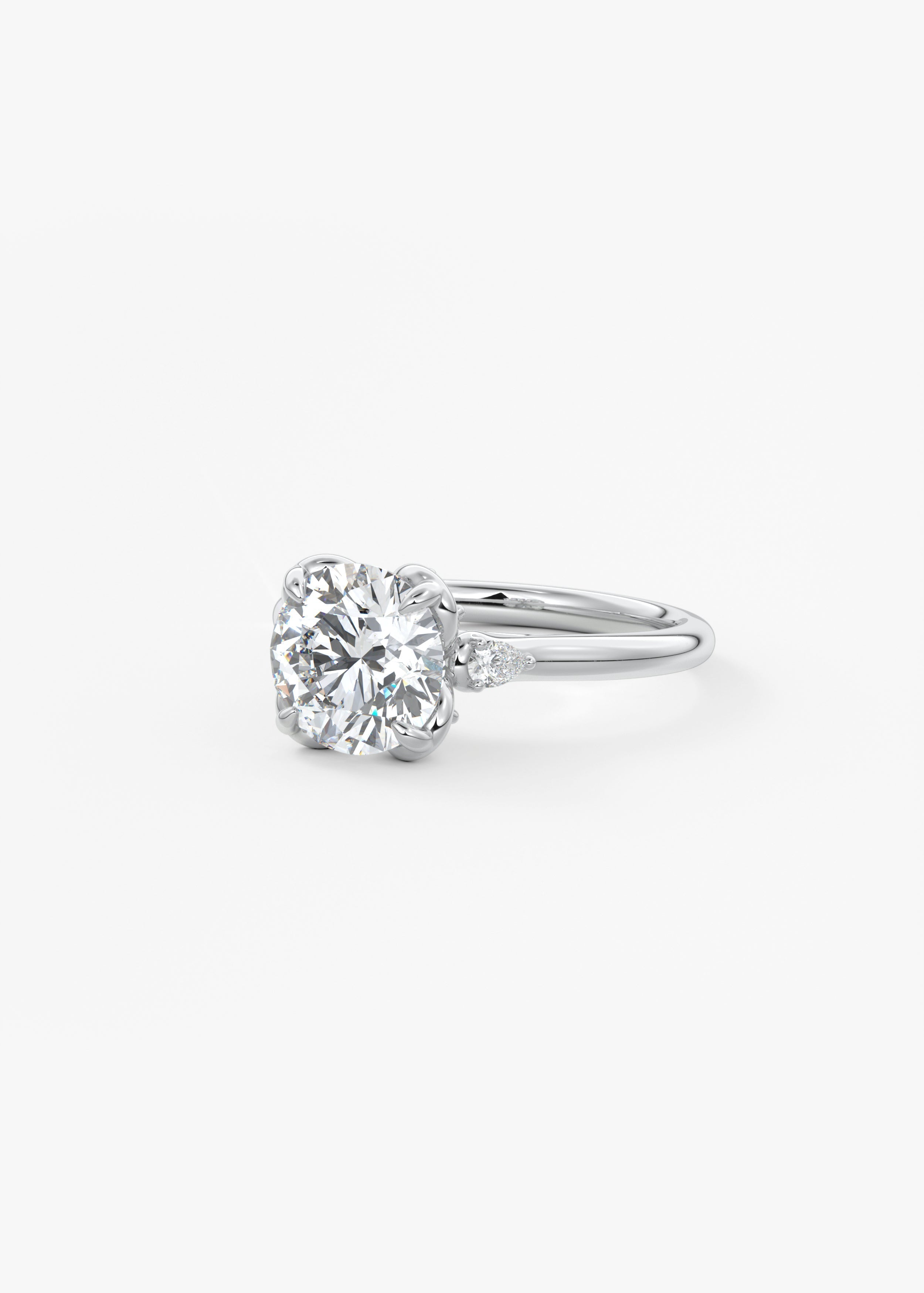 Round Cluster Lab Grown Diamond Engagement Ring