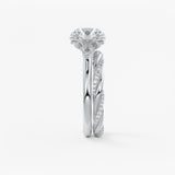 Round Cluster Lab Grown Diamond Engagement Ring