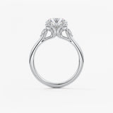 Round Cluster Lab Grown Diamond Engagement Ring
