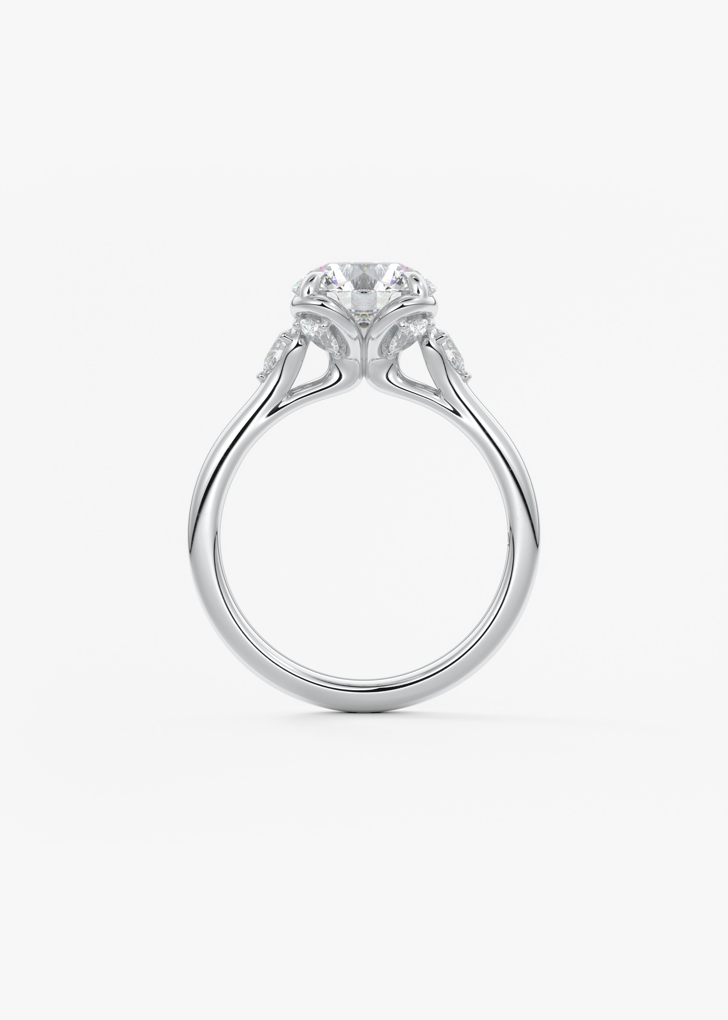 Round Cluster Lab Grown Diamond Engagement Ring