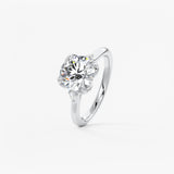 Round Cluster Lab Grown Diamond Engagement Ring