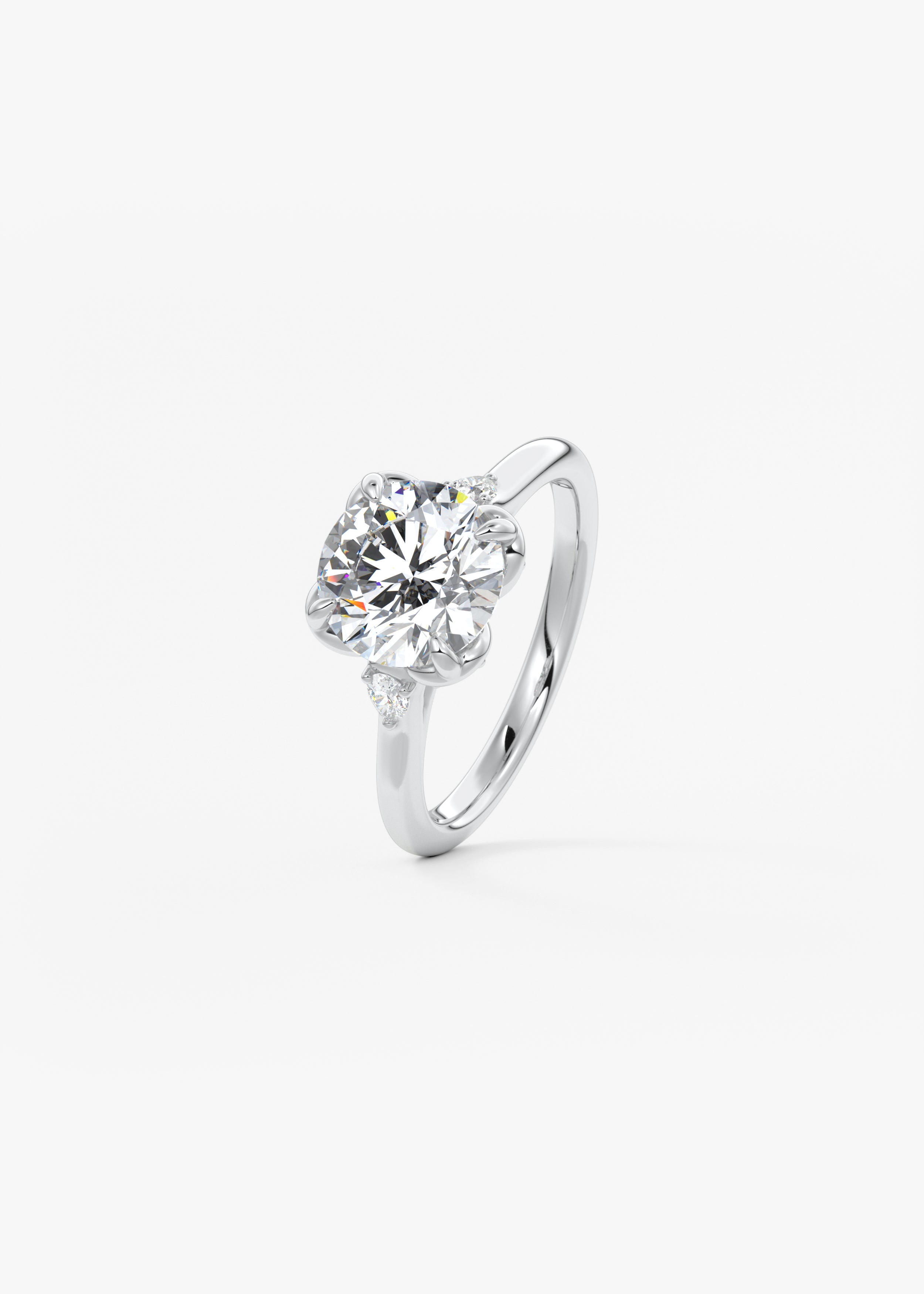 Round Cluster Lab Grown Diamond Engagement Ring