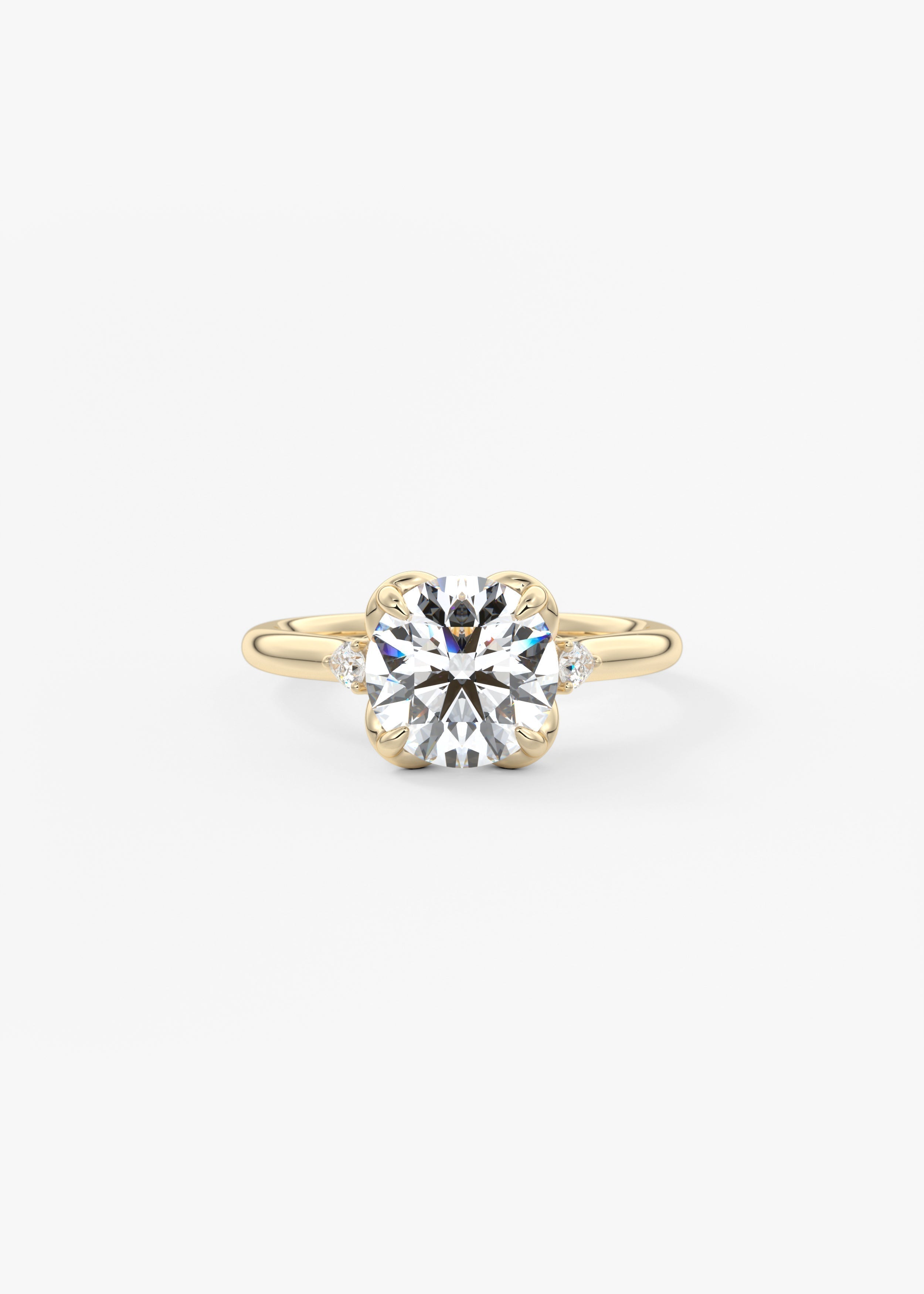 Round Cluster Lab Grown Diamond Engagement Ring