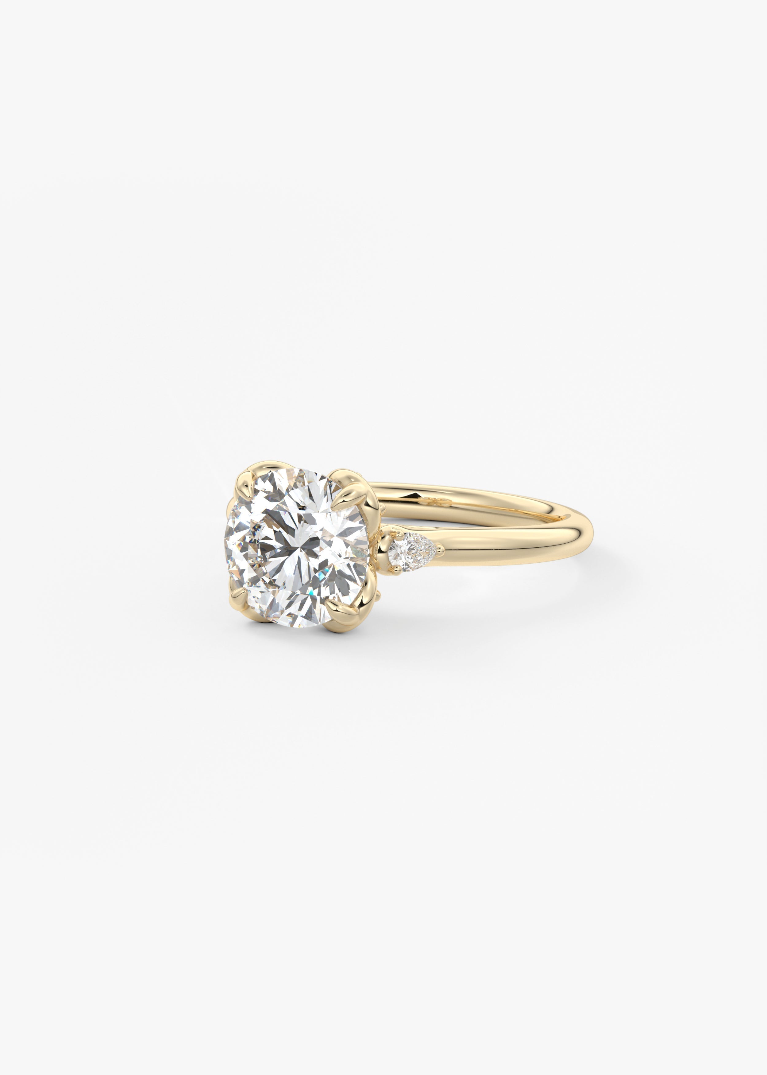 Round Cluster Lab Grown Diamond Engagement Ring