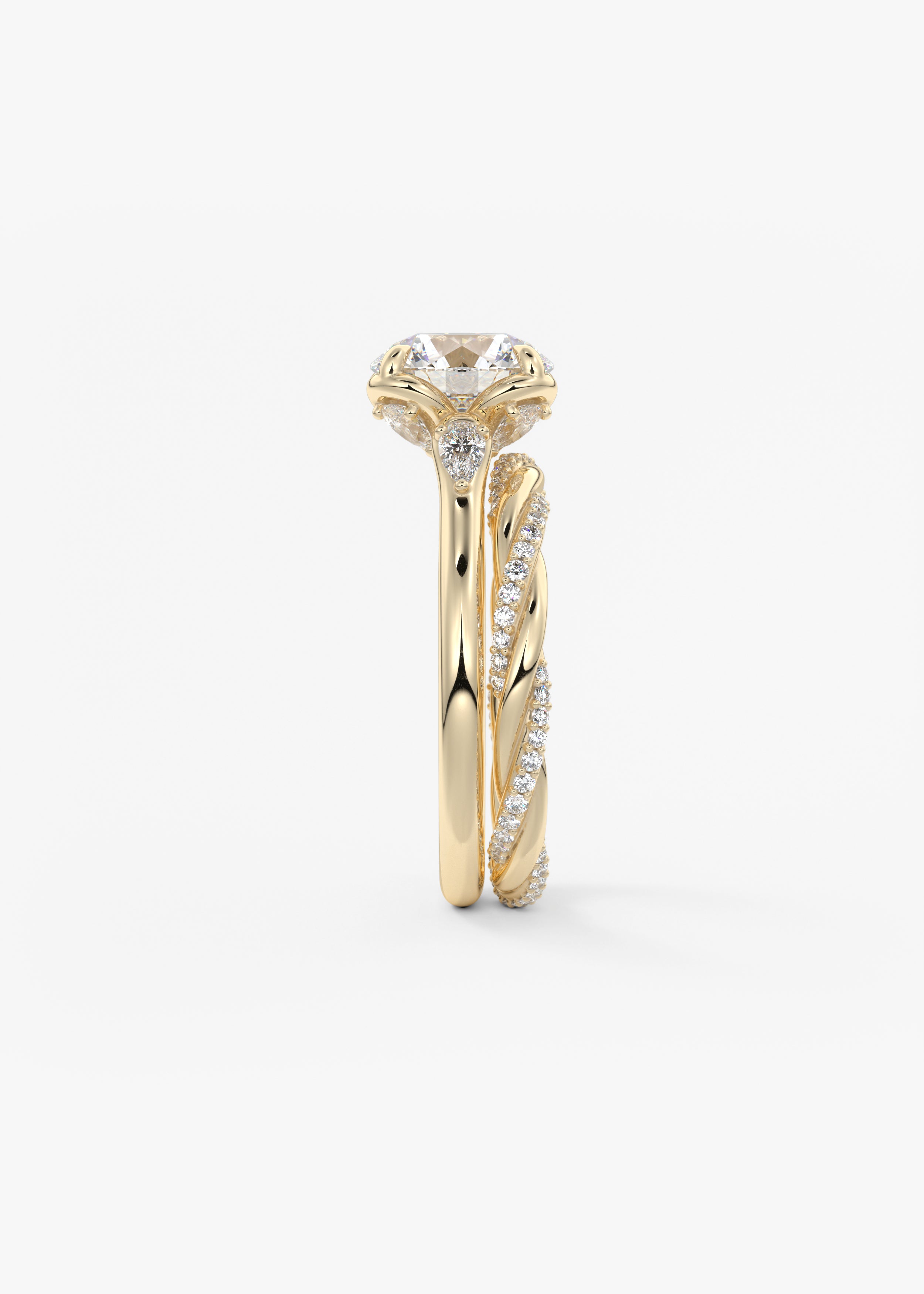 Round Cluster Lab Grown Diamond Engagement Ring