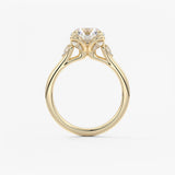Round Cluster Lab Grown Diamond Engagement Ring