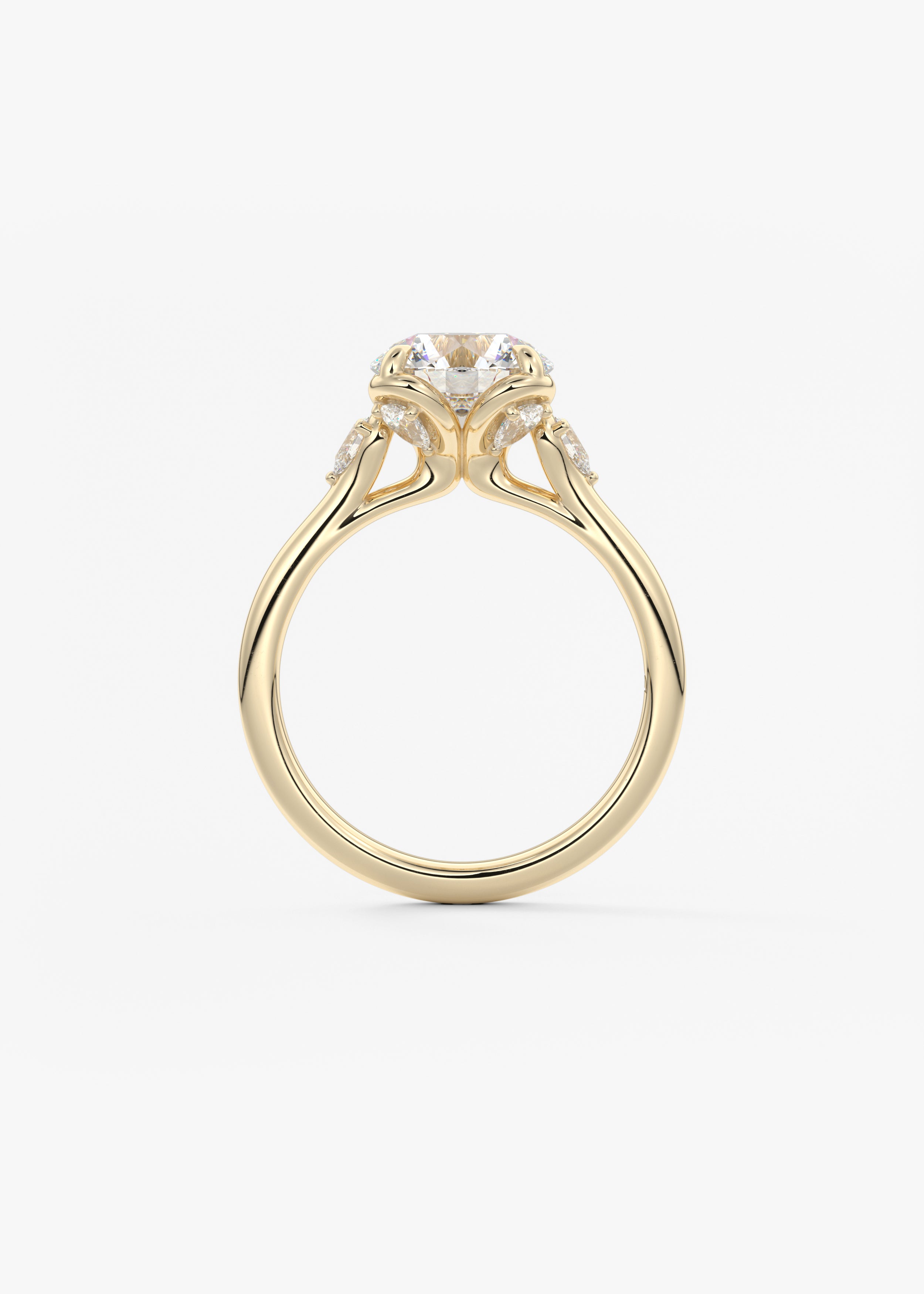 Round Cluster Lab Grown Diamond Engagement Ring