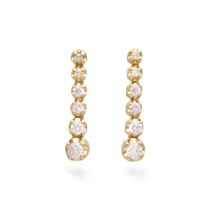 1.0 TCW Round Cut Moissanite Tennis Earrings in Gold 5